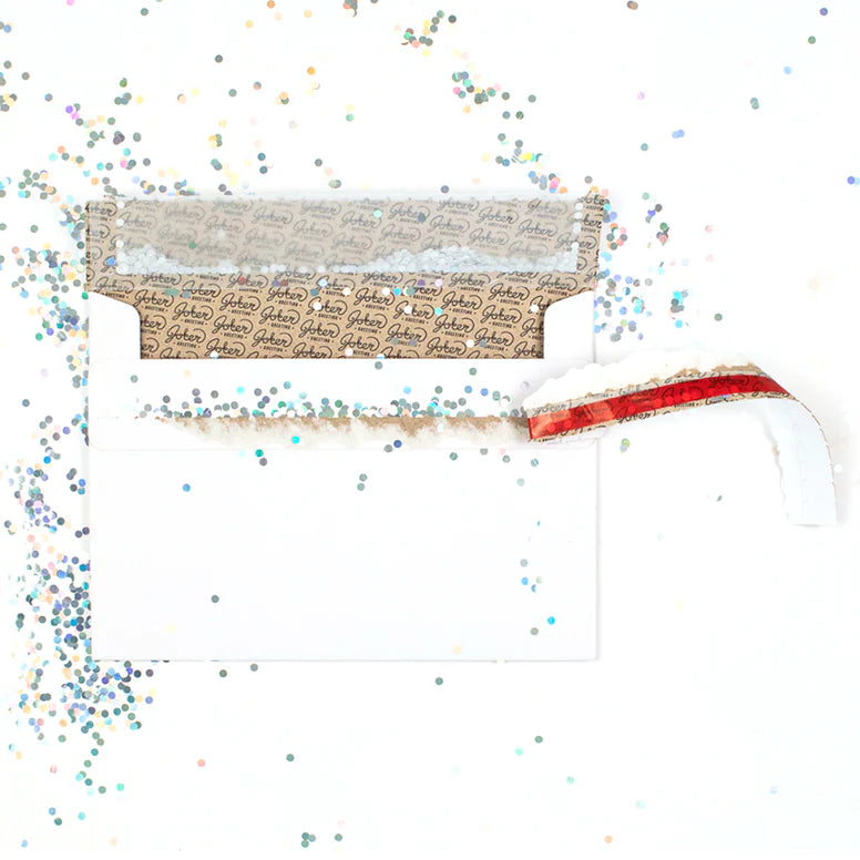 Lot de 3 enveloppes piégées avec des paillettes