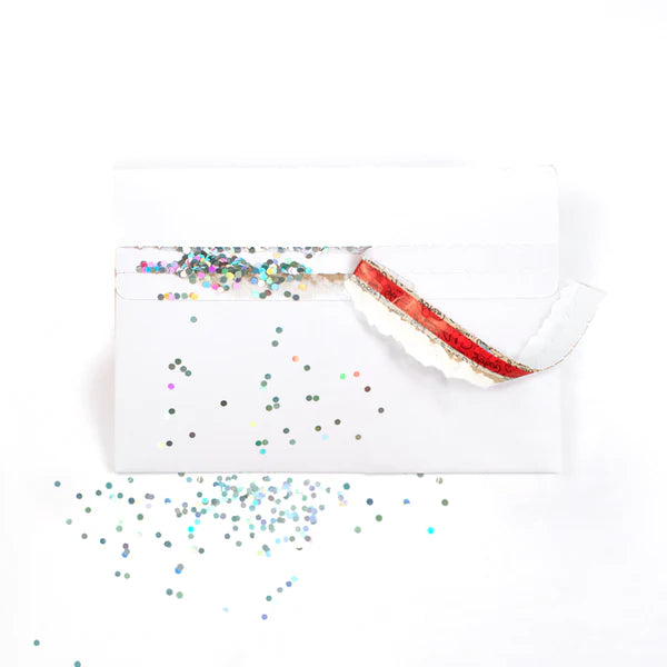Lot de 3 enveloppes piégées avec des paillettes