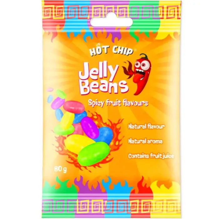 Hot Chip Jelly Beans Spicy Fruit Flavors, chili and fruit