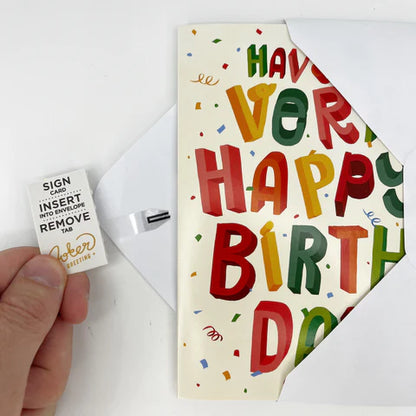 Carte "Happy Birthday" bruit de pet sans fin et paillettes