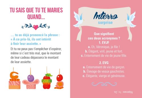 Tu sais que tu te maries quand...