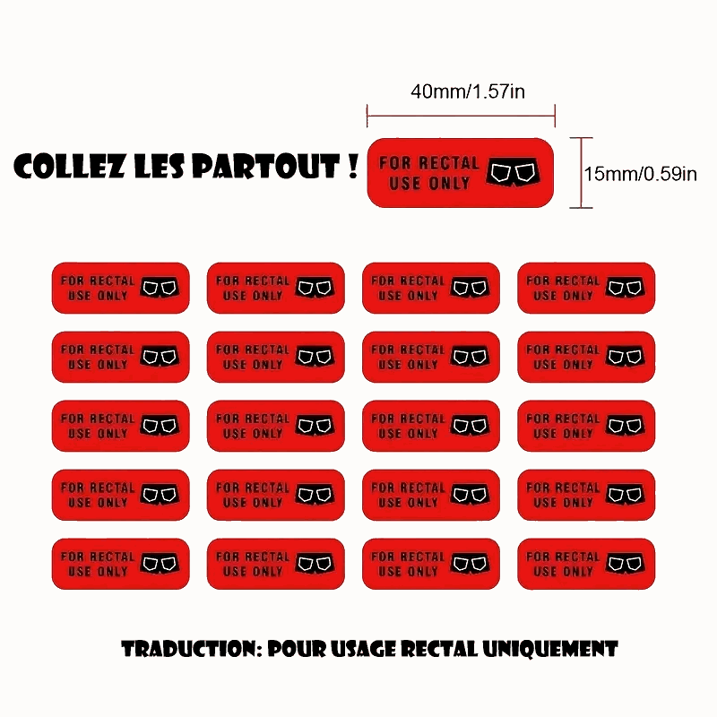 500 Pegatinas Solo Para Uso Rectal. Pegatinas Falsas