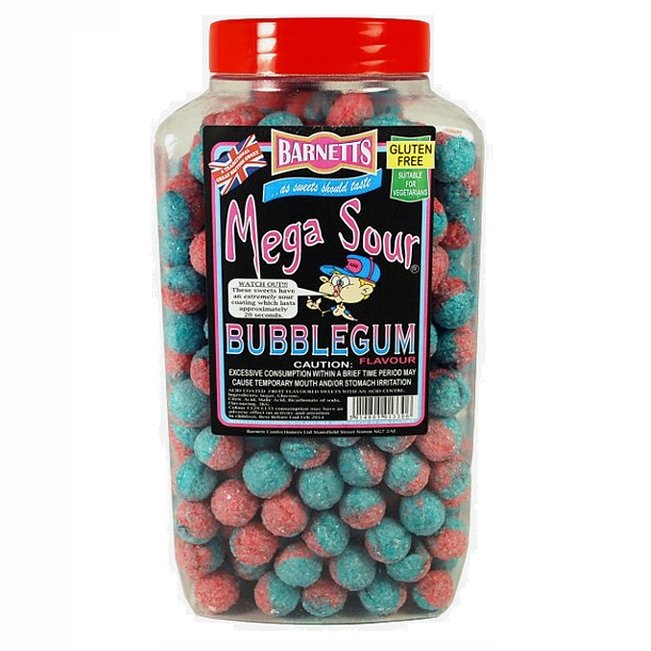 Barnetts Mega Sour Fruits, the sourest candy in the world