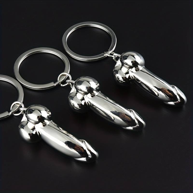 Silver willy key ring