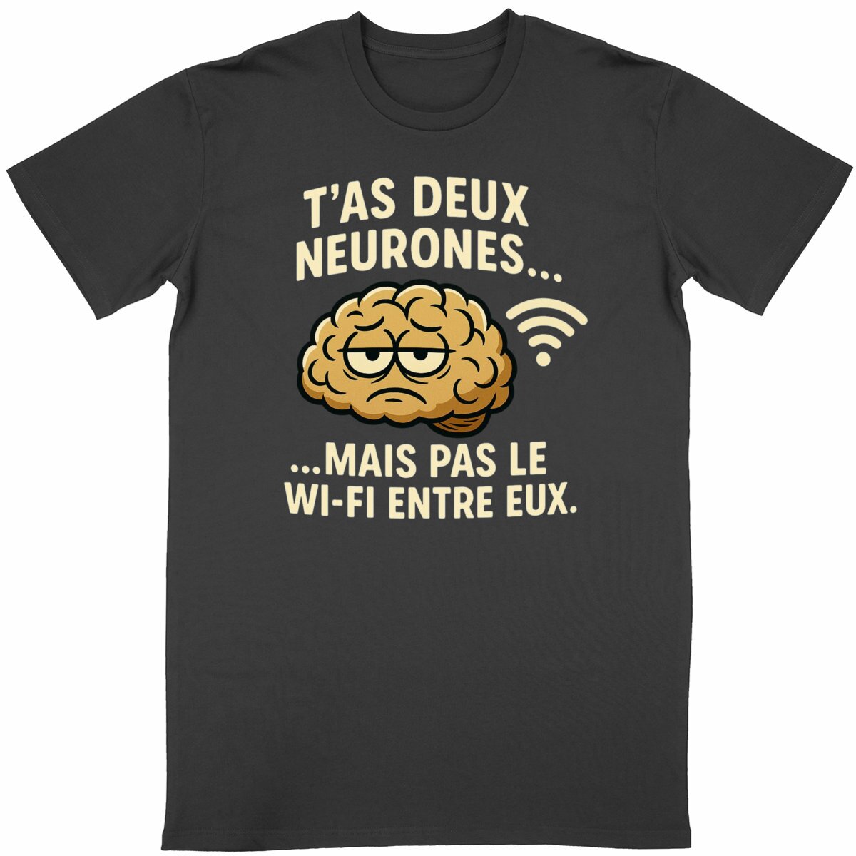 T-shirt Homme T'as deux neurones...mais pas le wi-fi entre eux