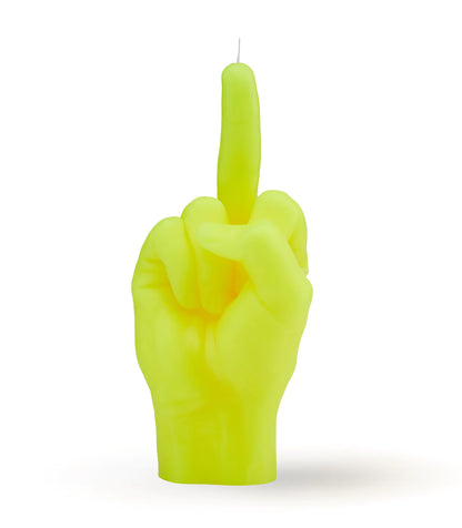 Neon yellow F*ck candle