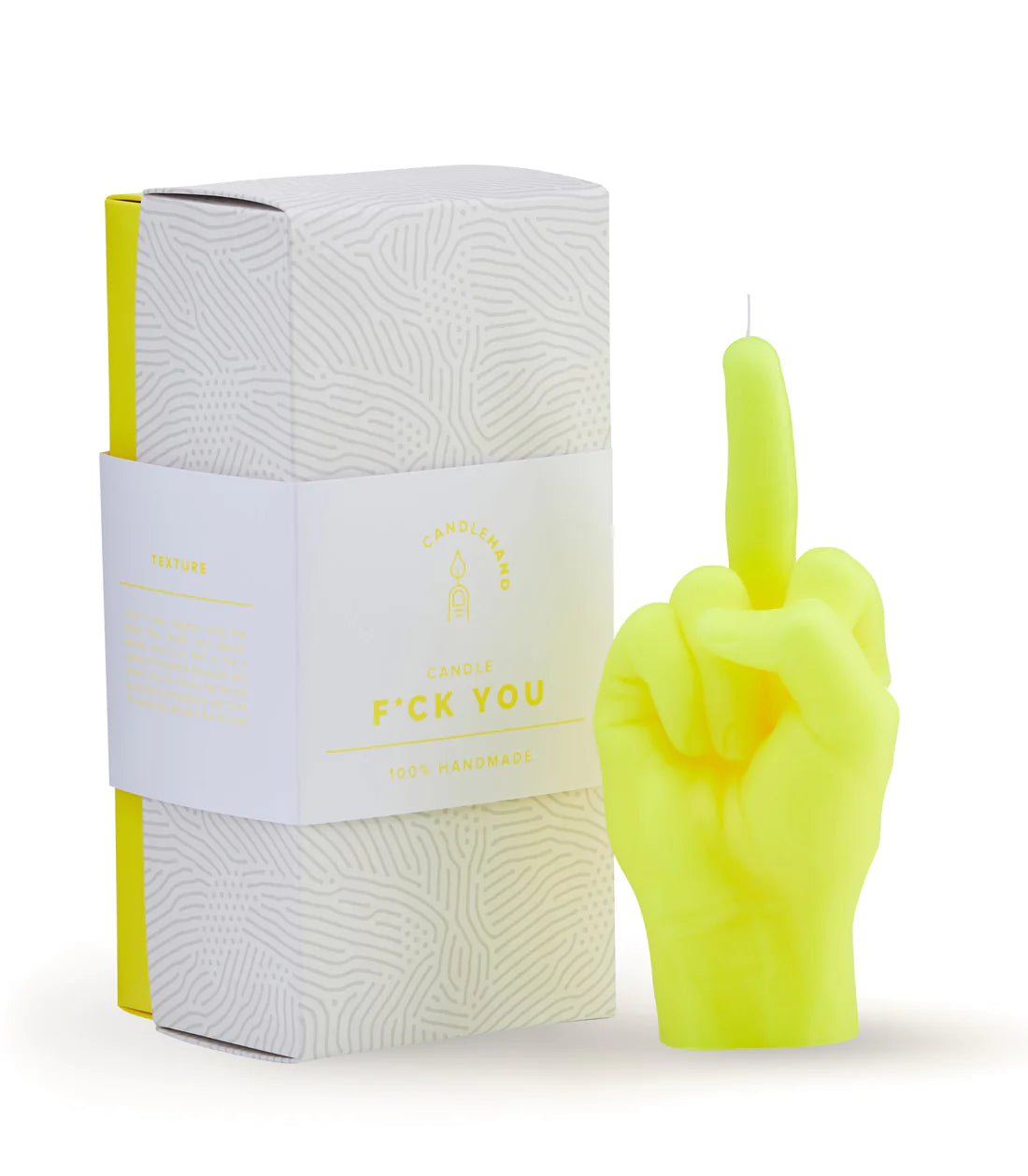 Neon yellow F*ck candle