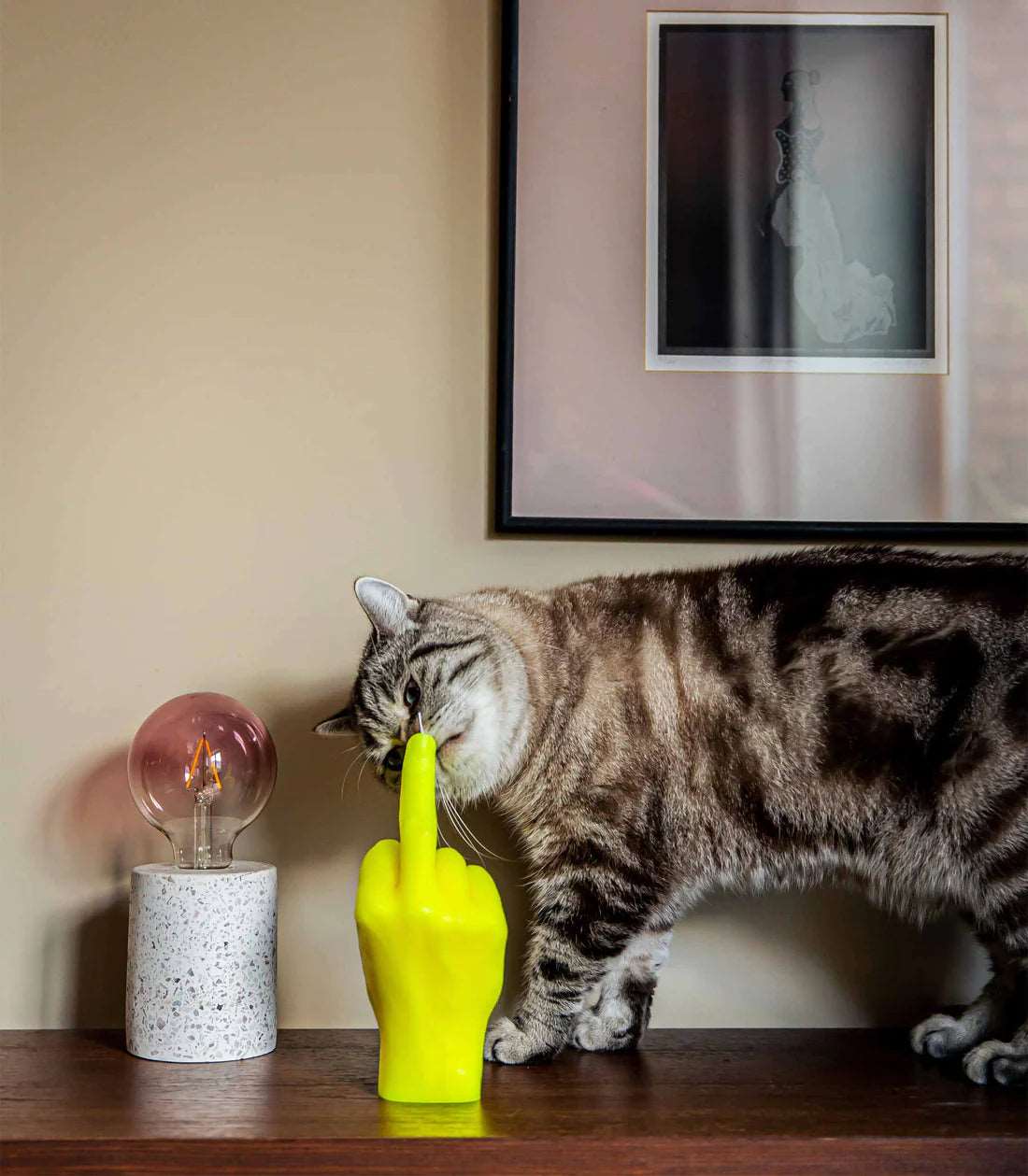 Bougie F*ck jaune fluo