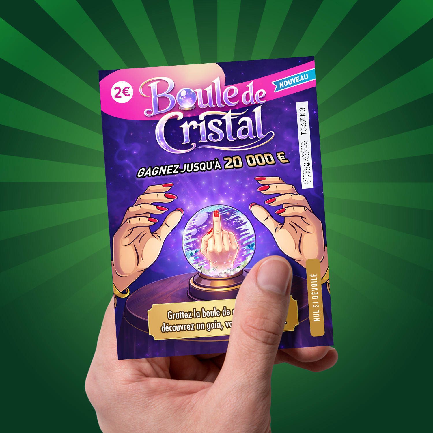 Faux ticket à gratter Boule de Cristal