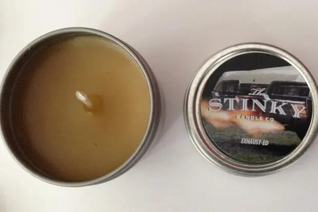 Bougie senteur gaz d'échappement