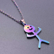 Collier Pendentif Stickman Doigt d'honneur couleur essence