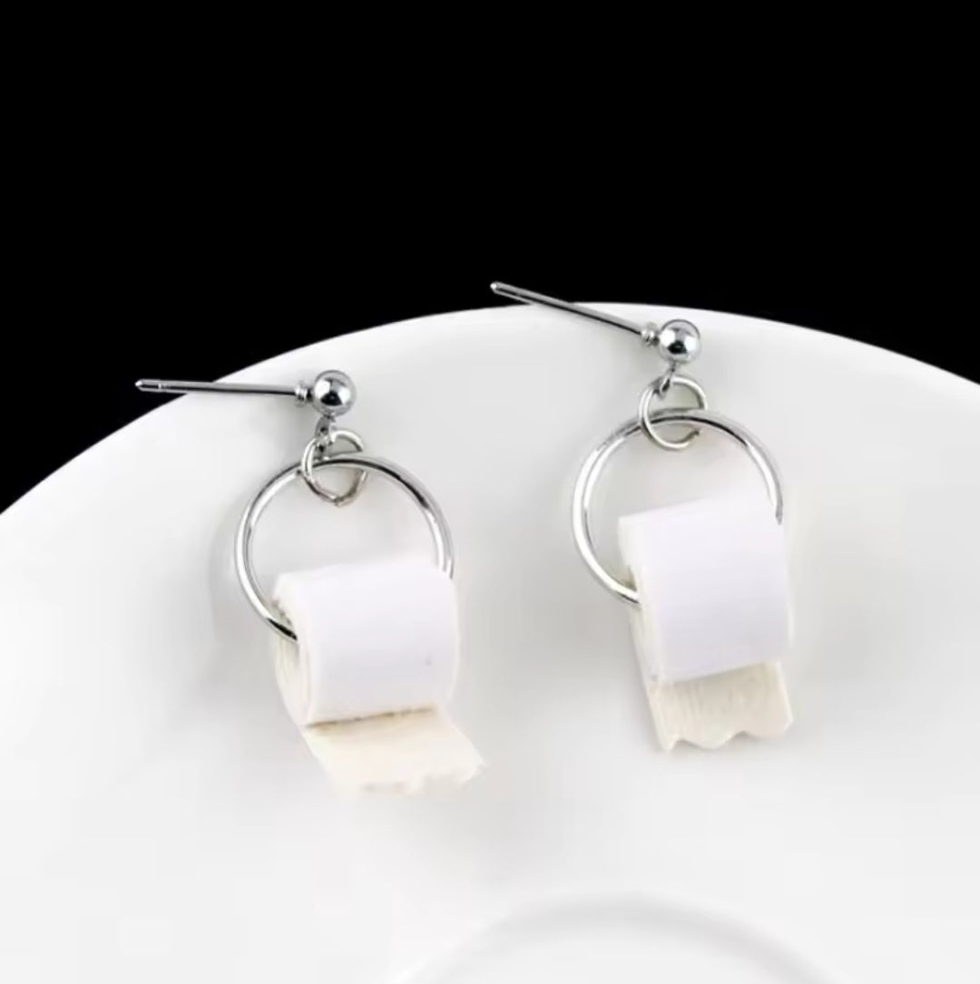 Boucles d'oreilles rouleaux de papier toilette