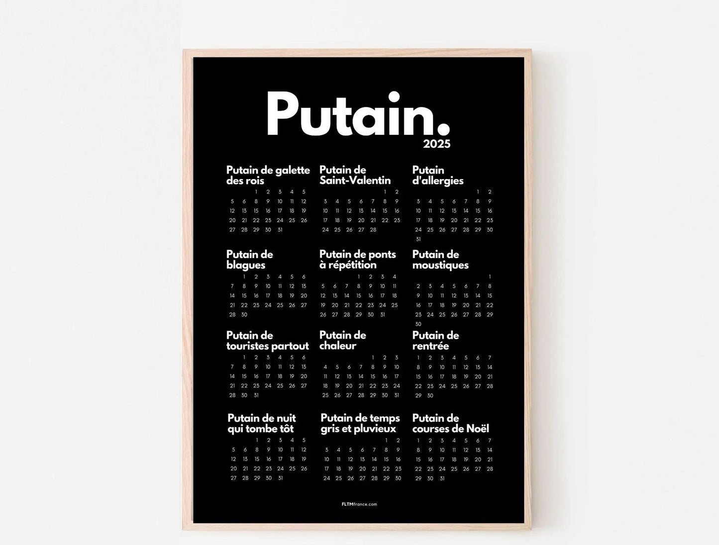 Printable 2025 Fucking Calendar