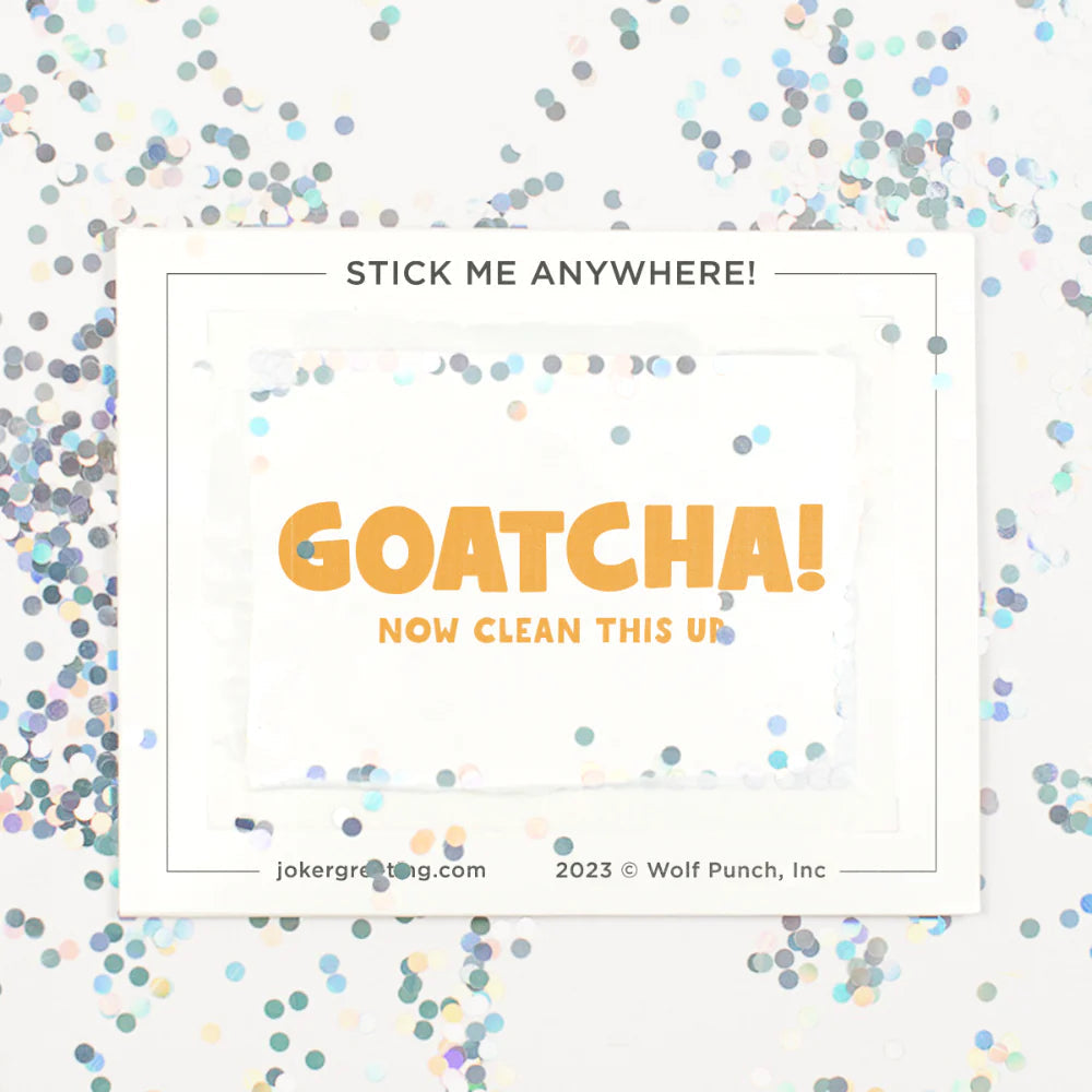 Carte chèvre qui crie à cacher avec paillettes