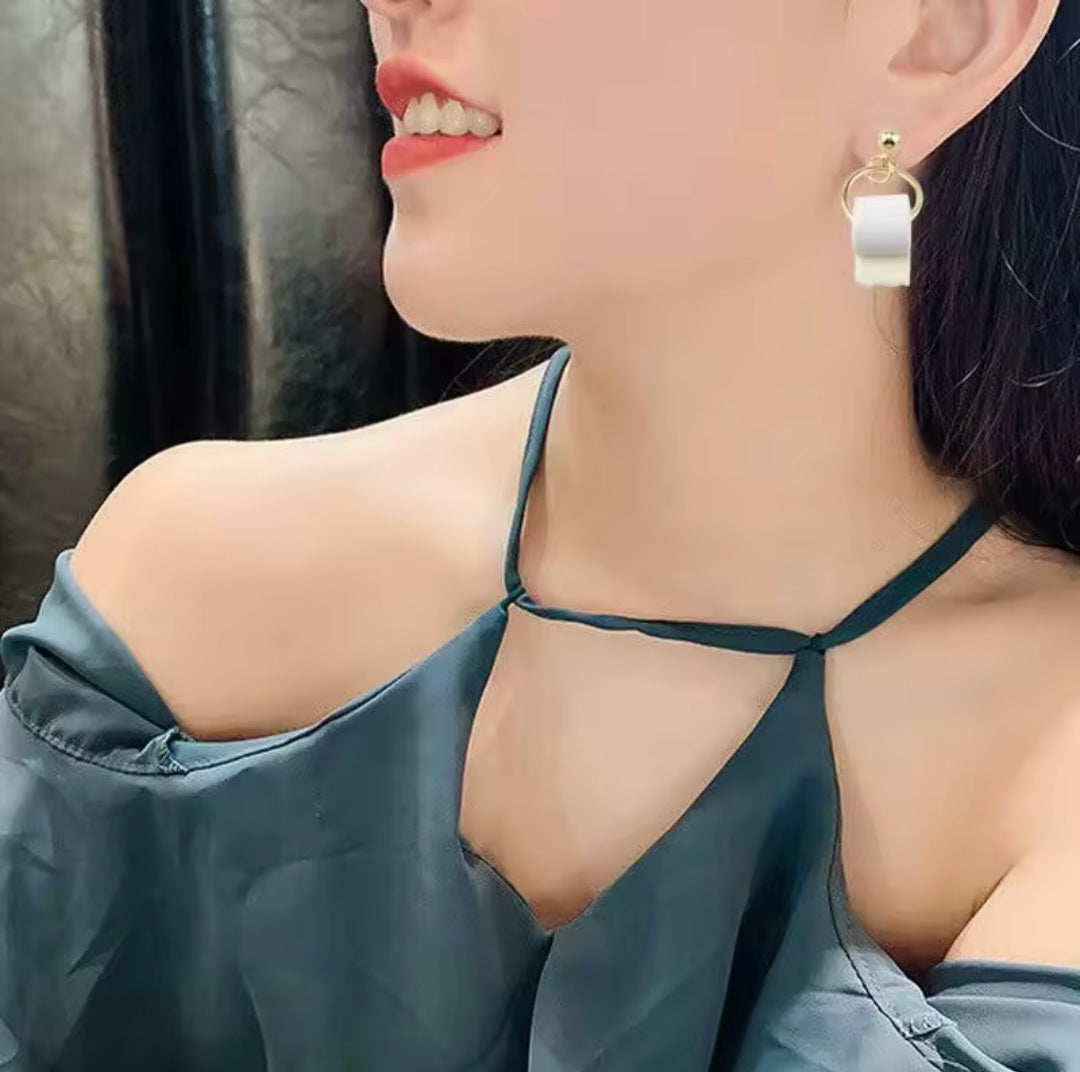 Boucles d'oreilles rouleaux de papier toilette