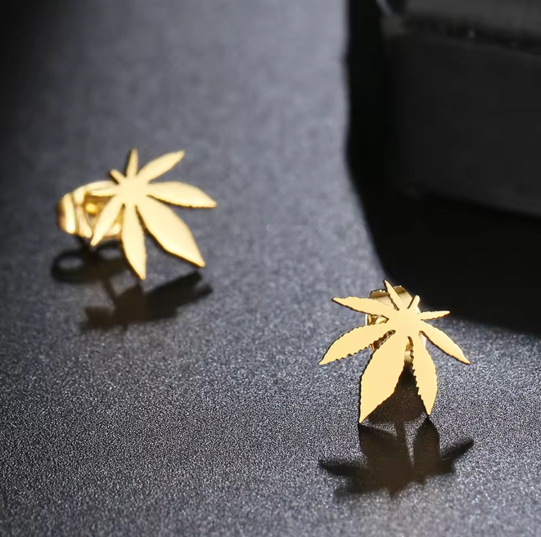 Cannabisblatt-Ohrringe