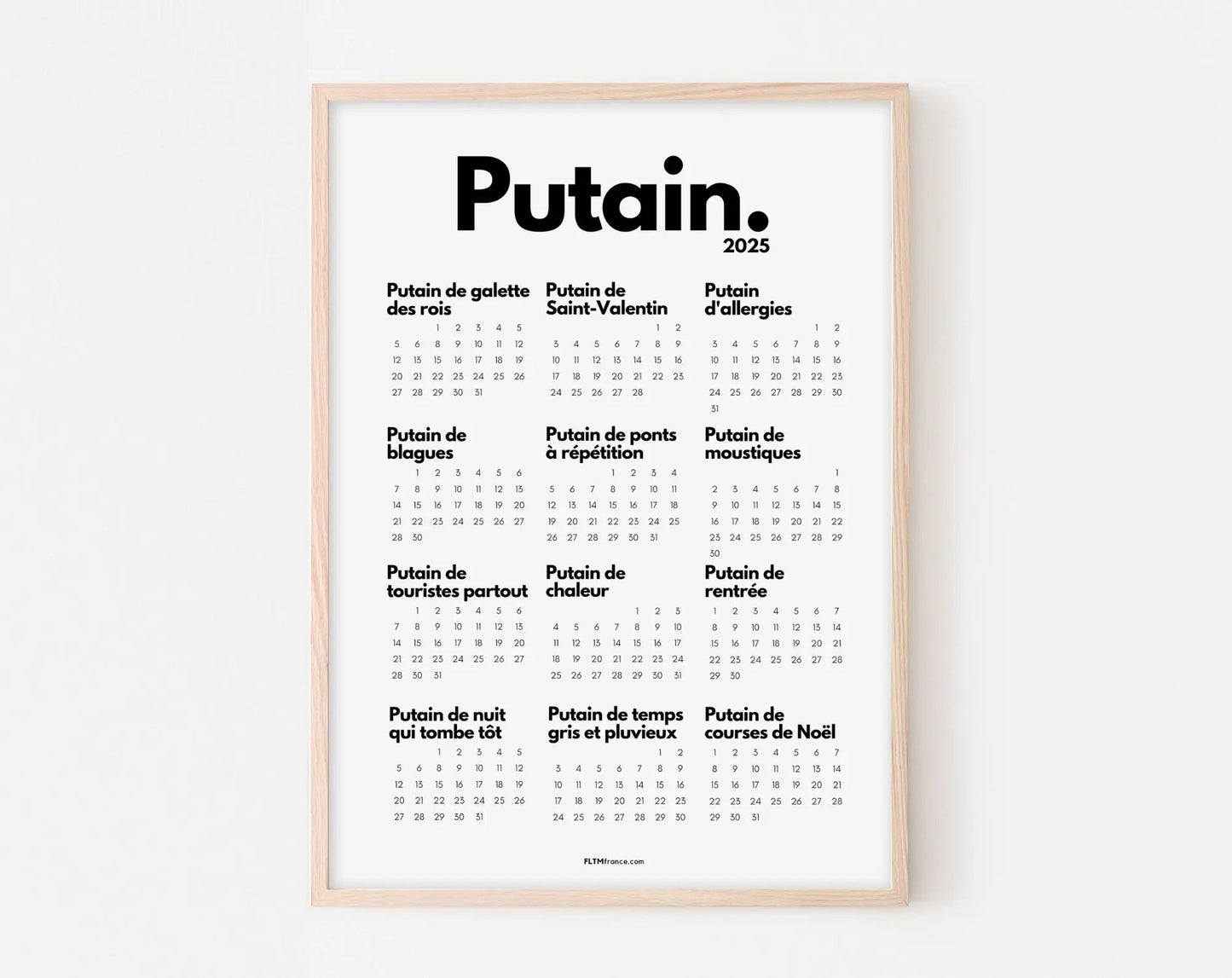 Printable 2025 Fucking Calendar