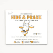 Screaming goat card to hide with glitter