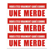 Autocollant "Vous êtes vraiment garé comme une merde"