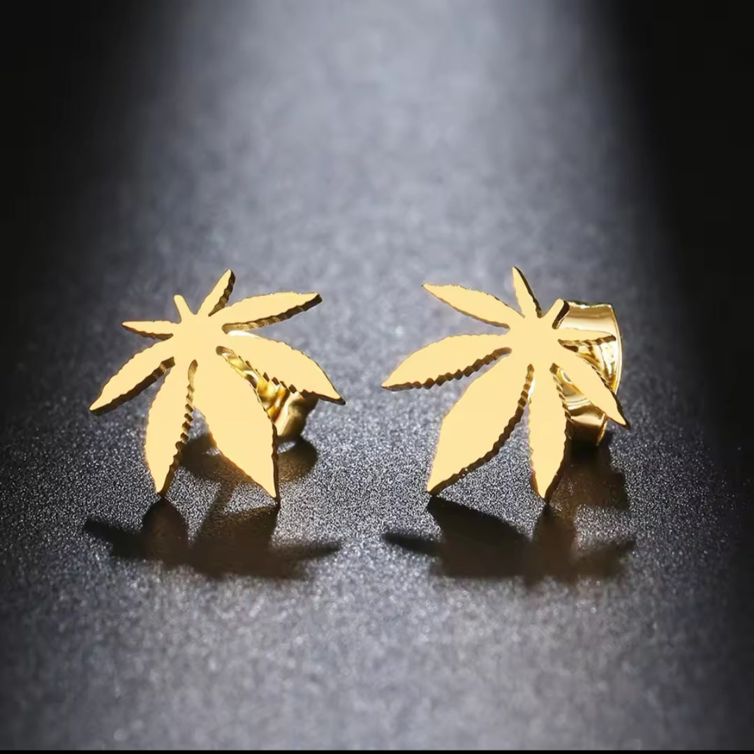 Boucles d'oreilles feuille de cannabis