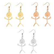 Boucles d'oreilles pendantes Stickman doigt d'honneur