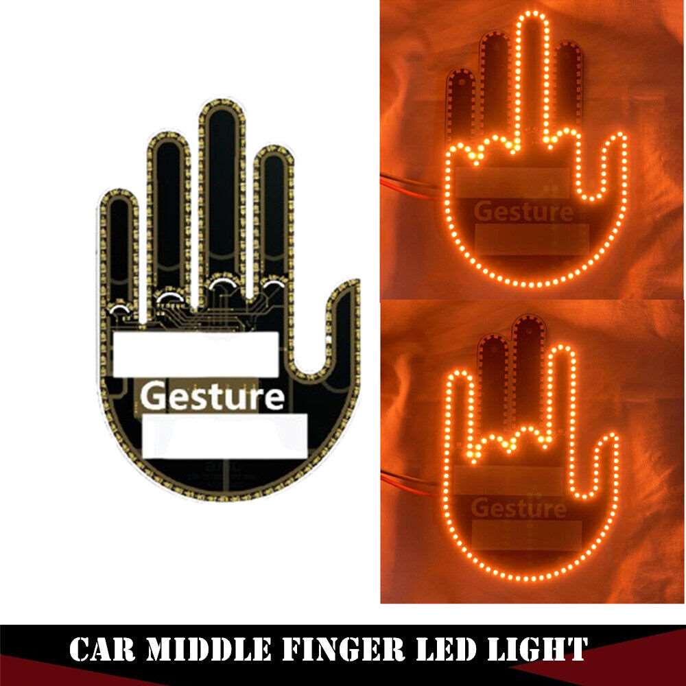 Hand LED middle finger for car Cadeau Empoisonn