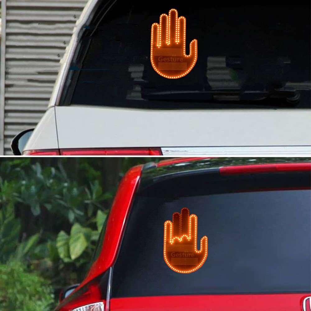 Main LED doigt d'honneur pour voiture
