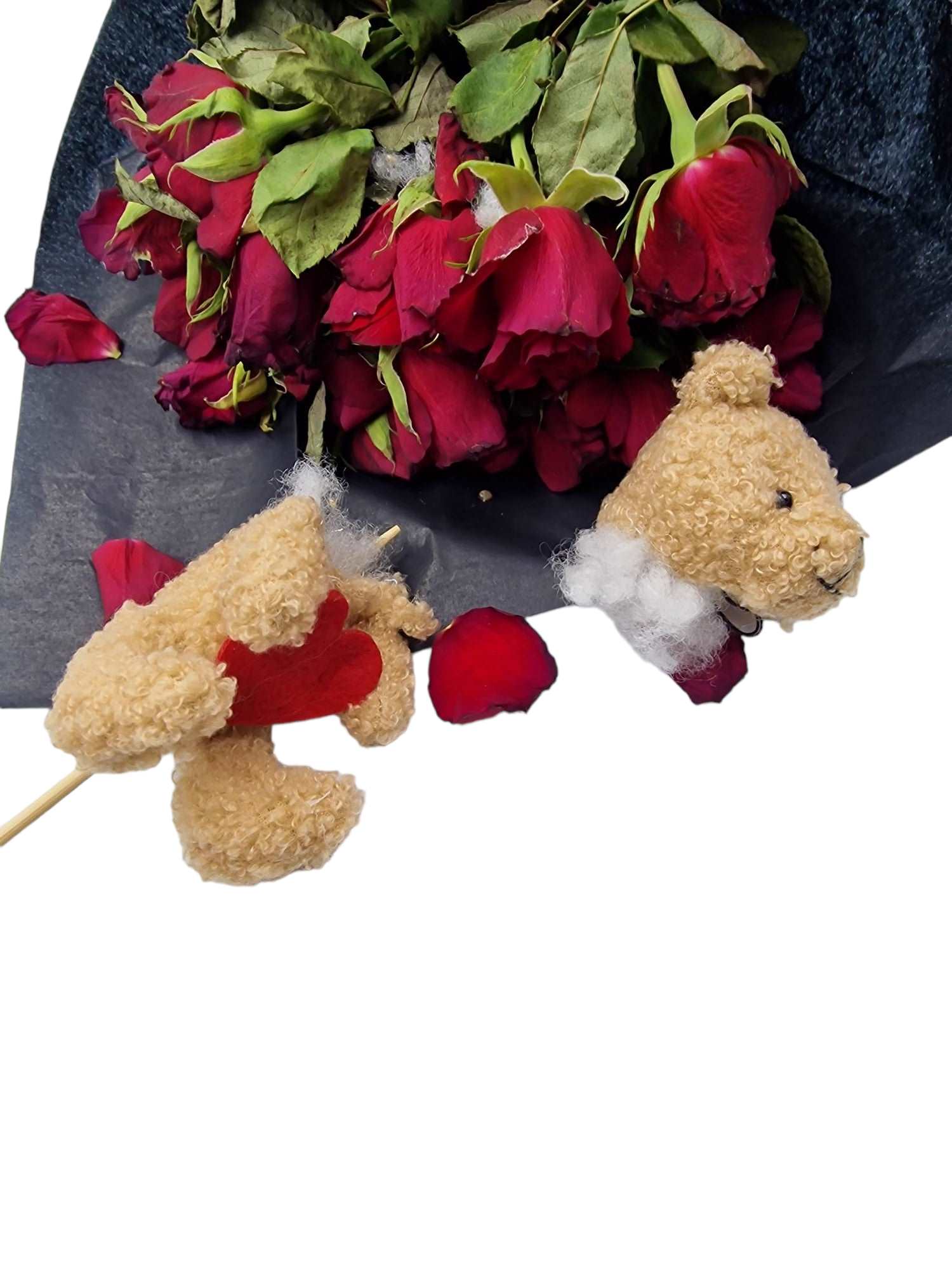 Bouquet de roses rouges fanées – Cadeau Empoisonné