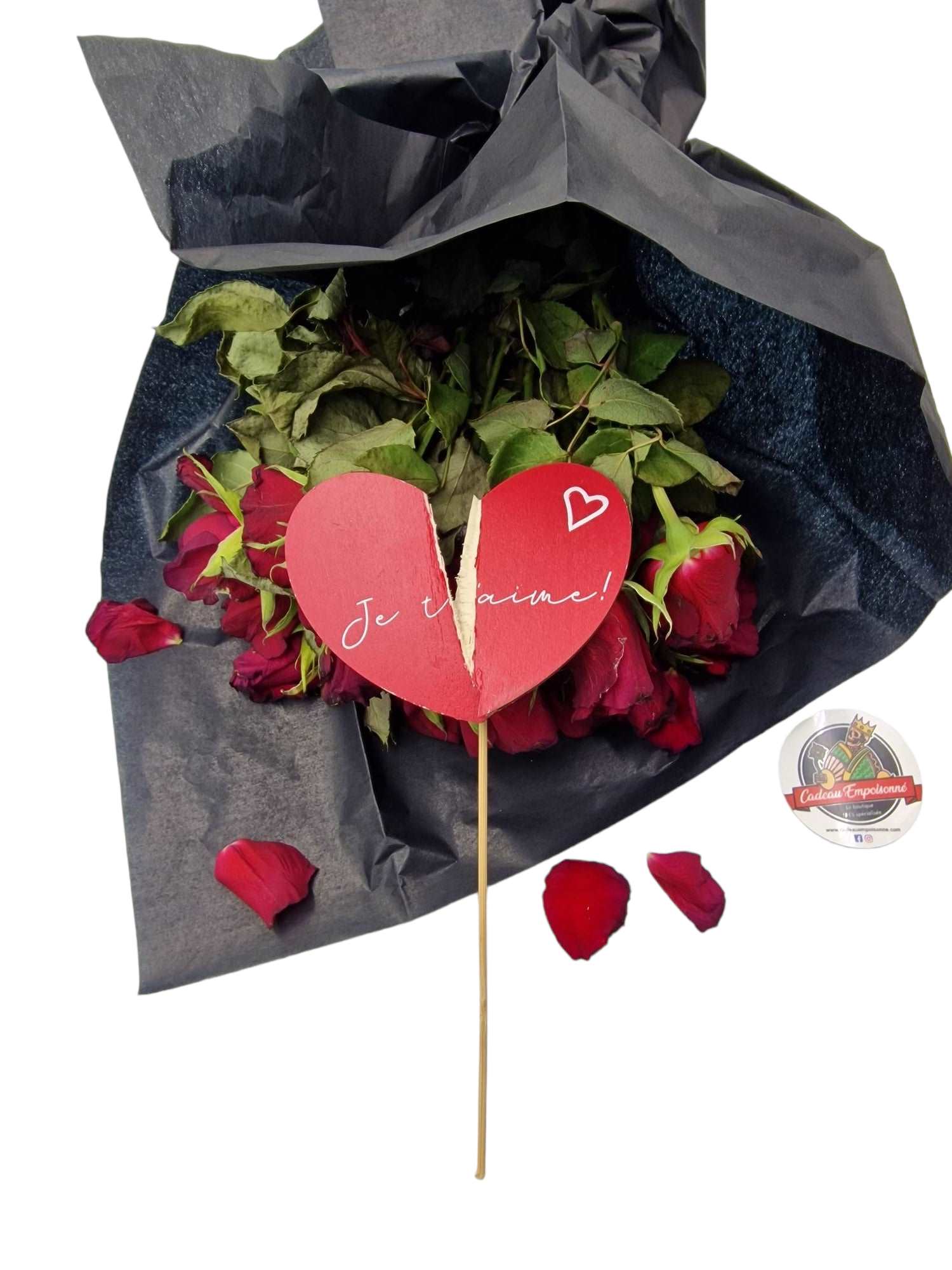 Bouquet de roses rouges fanées